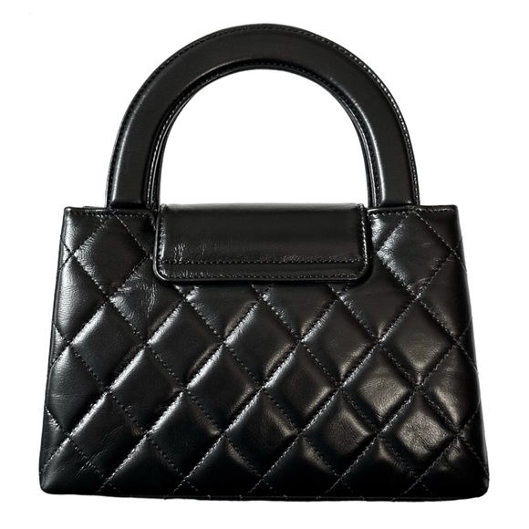 NEW CHANEL 24P BLACK LEATHER NANO KELLY MINI TOP HANDLE SHOPPING BAG - Picture 3 of 16